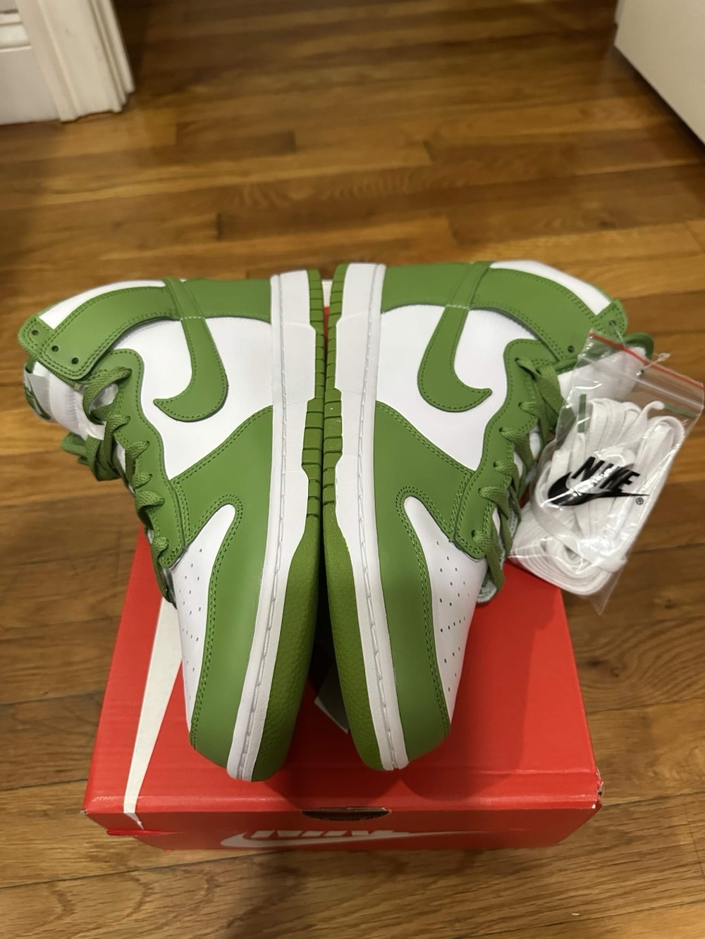 *Slightly Used* Nike Dunk High Men White Green (DV0829-101) Size 12 - Picture 7 of 11
